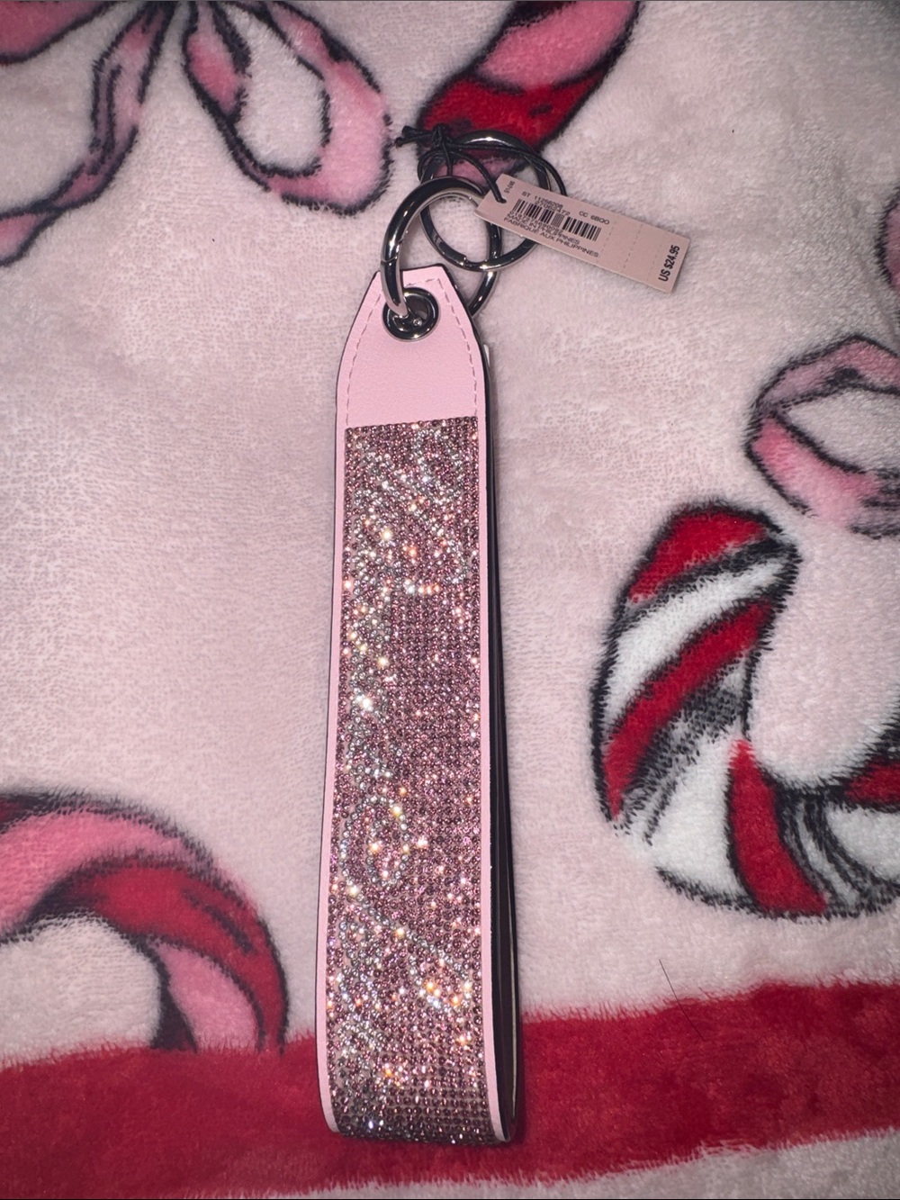 VS Sparkle Pink Wristlet Key Fob by